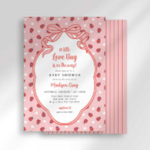Little Love Bug on the Way Baby Shower Invitation