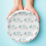 Little Love Bug on the Way Baby Shower Paper Plate<br><div class="desc">For your adorable Little Love Bug themed baby shower, our cute and colourful plates are a perfect addition! With a watercolor blue tiger beetle with heart details and fun text that reads, "A little lovebug is on the way!", these plates will make your food tables come to life! Matching plates,...</div>