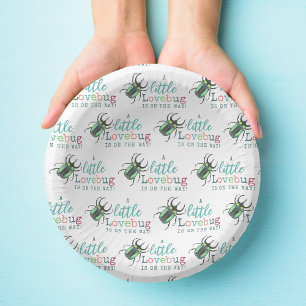 Little Love Bug on the Way Baby Shower Paper Plate