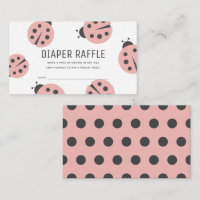Little Love Bug Pink Ladybug Diaper Raffle Ticket