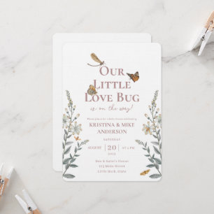 Little Love Bug QR Code Baby Shower Invitation