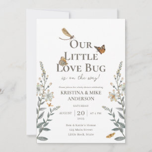 Little Love Bug QR Code Baby Shower Invitation