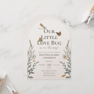 Little Love Bug QR Code Baby Shower Invitation