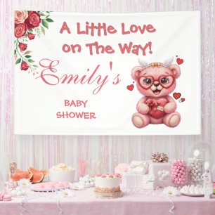 Little Love On The Way! Pink Baby Shower  Banner