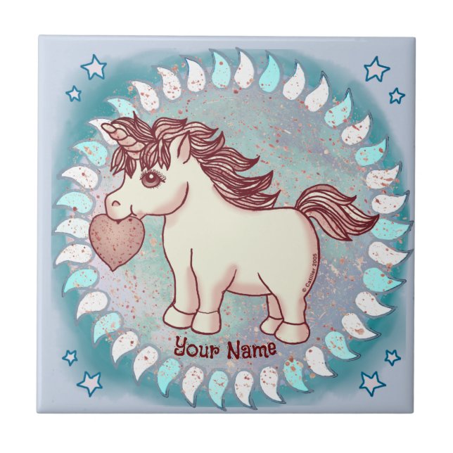 Little Love Unicorn Tile (Front)