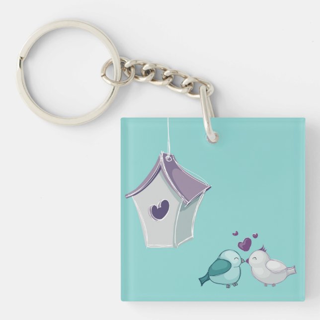 Little Lovebirds Acrylic Keychain (Front)