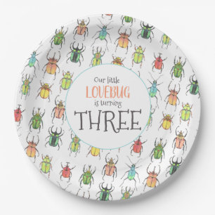 Little Lovebug Birthday Party Paper Plate