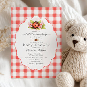 Little Lovebug Gingham Baby Shower  Invitation