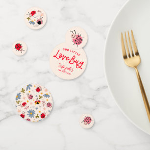 Little Lovebug Ladybug Birthday Party Confetti