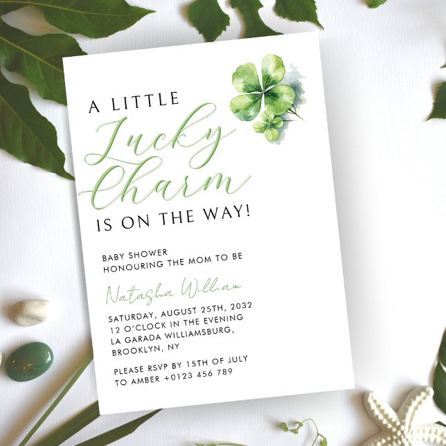 Little Lucky Charm Gender Neutral Baby Shower Invitation (Creator Uploaded)