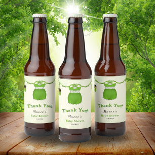 Little Lucky One Shamrock Baby Girl Outfit Beer Bottle Label