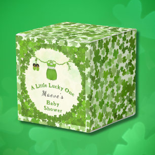 Little Lucky One Shamrock Baby Girl Outfit Favour Box
