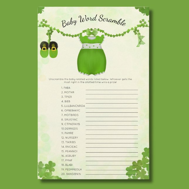 Little Lucky One Shamrock Baby Girl Word Search (Creator Uploaded)