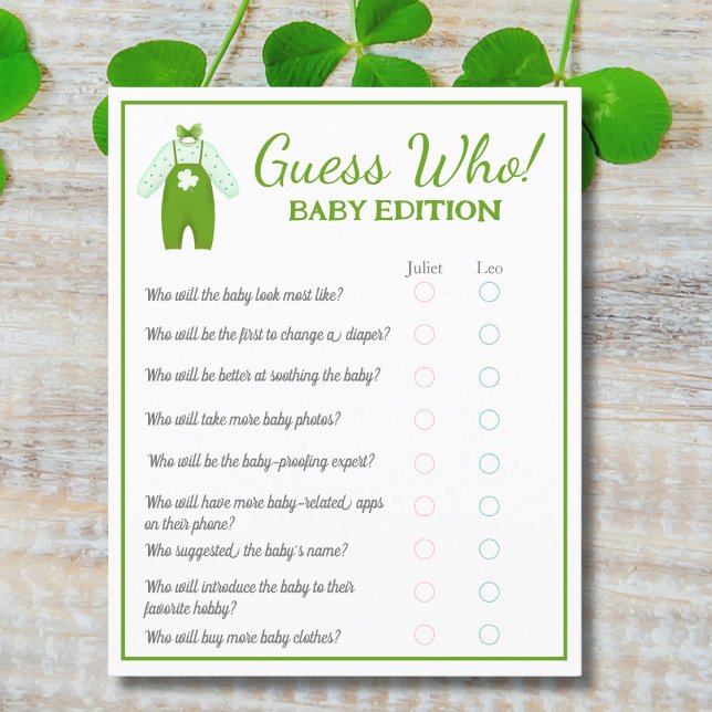 Little Lucky One Shamrock Baby Guess Who Baby Flyer (Creator Uploaded)