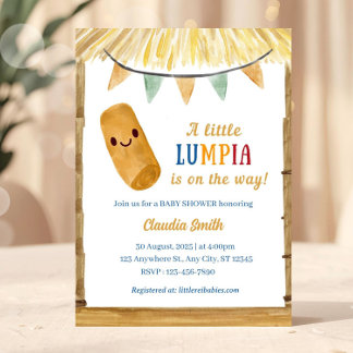 Little Lumpia On The Way Filipino Baby Shower Invitation