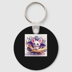 Little Magical Bat In Paradise Sticker Key Ring