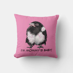 Little magpie throw pillow