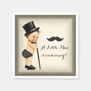 Little Man Baby Boy Shower Napkin