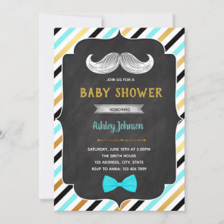 Little man baby shower invitation