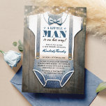 Little Man Baby Shower Invitation | Rustic Country<br><div class="desc">A Little Man Baby Shower Invitation | Baby Boy Bodysuit | Rustic Country Little Baby Boy Baby Shower Cards</div>