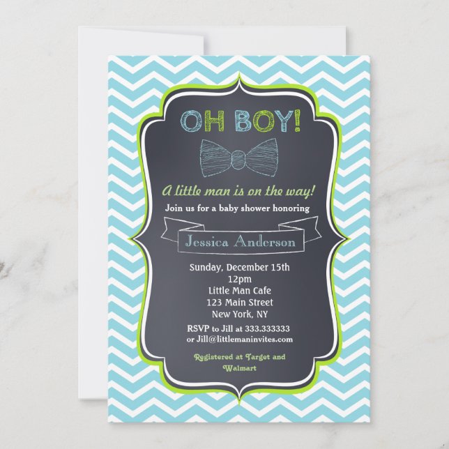 Little Man Baby Shower Invitations (Front)