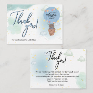 little man Baby Shower thank you Card