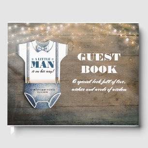 Little Man Baby Shower Wishes and Wisdom Guest Book
