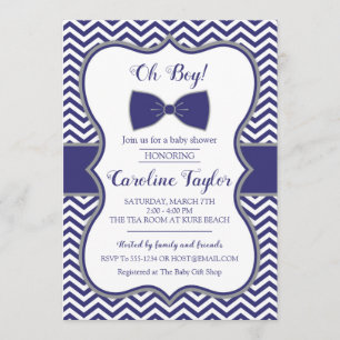 Little Man Bow Tie Baby Shower Invitation card
