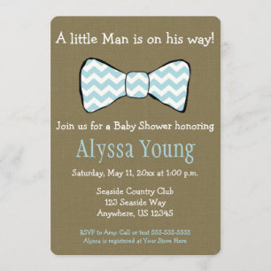 Little Man Bow Tie Baby Shower Invite