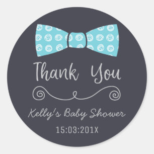 Little Man Bow Tie Baby Shower Sticker