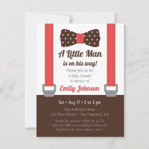 Little Man Bowtie Baby Boy Shower Invitations