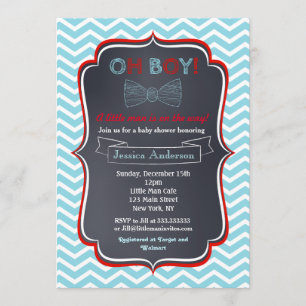 Little Man Bowtie Baby Shower Invitations