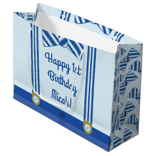 Little Man Boy's 1st Birthday Party Large Gift Bag