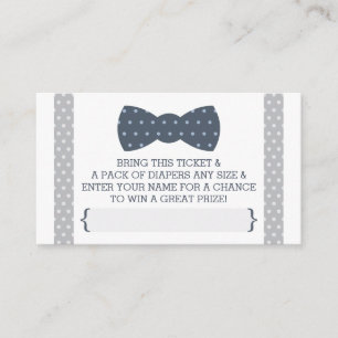 Little Man Diaper Raffle Ticket, Navy Blue, Grey Enclosure Card