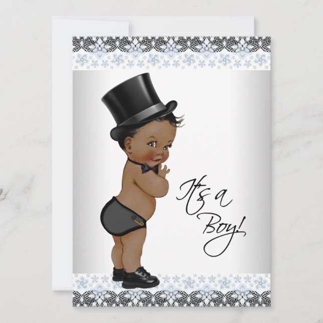 Little Man Ethnic Boy Baby Shower Invitation (Front)
