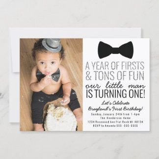 Little Man First Birthday Invitation