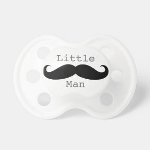 Little Man Funny Moustache Baby Boy Dummy