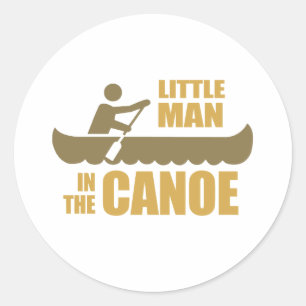 Little man in the canoe classic round sticker