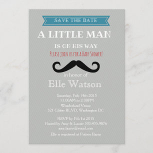 Little Man is on his way Baby Shower invitations