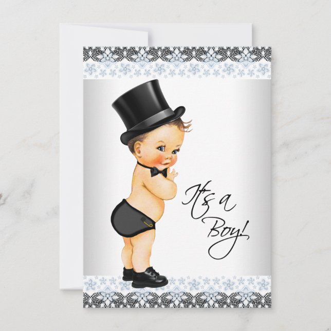 Little Man Its a Boy Baby Shower Invitation (Front)