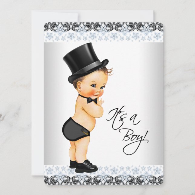Little Man Its a Boy Baby Shower Invitation (Front)