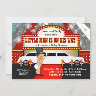 Little Man Limousine Movie Star Baby Shower Invitation