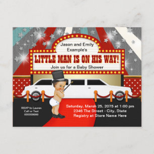 Little Man Limousine Movie Star Baby Shower Invitation