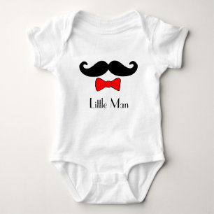 Little Man Moustache and Bowtie Funny Baby Bodysuit