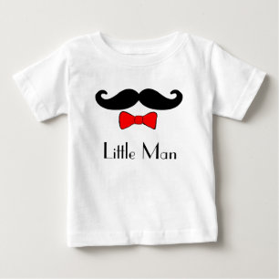 Little Man Moustache and Red Bowtie Baby T-Shirt
