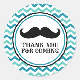 Little Man Moustache Baby Shower Stickers