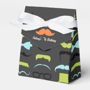 Little Man Moustache Birthday Party Personalised Favour Box