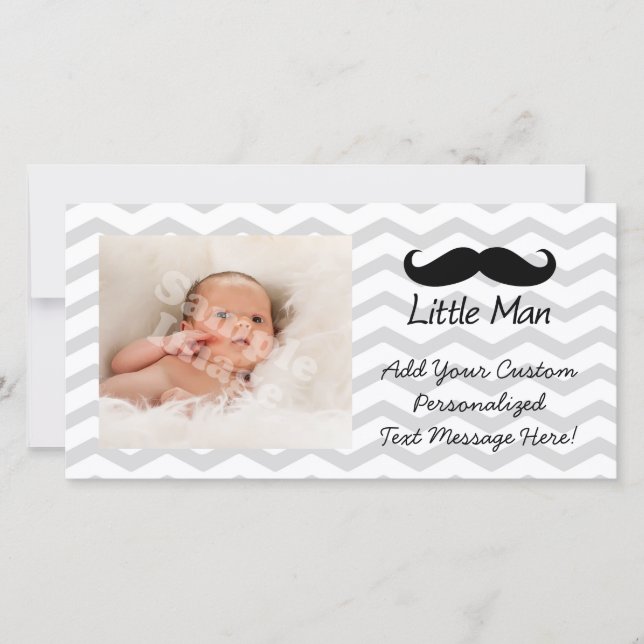 Little Man Moustache Chevron Cute Boys (Front)