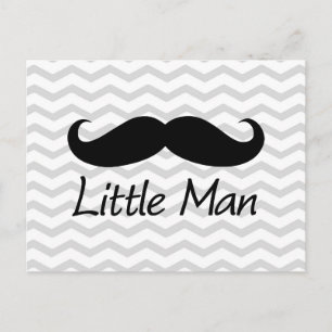 Little Man Moustache Chevron Cute Boys Postcard