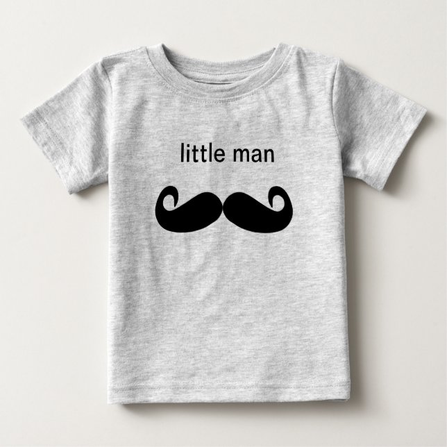 Little Man Moustache Infant Sleeper Shirt (Front)